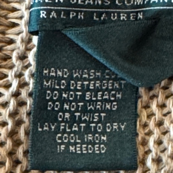 Ralph Lauren Ortega Southwestern Camel Muti Linen Blend Fringe Cardigan Size S/M - Picture 9 of 16